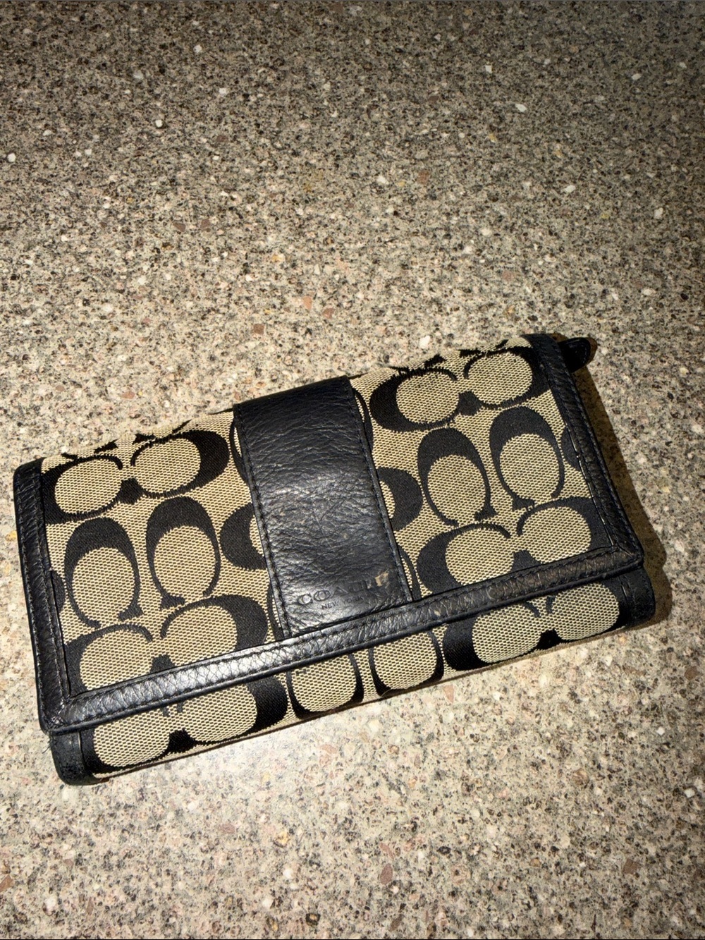 Coach Black Signature Canvas Wallet